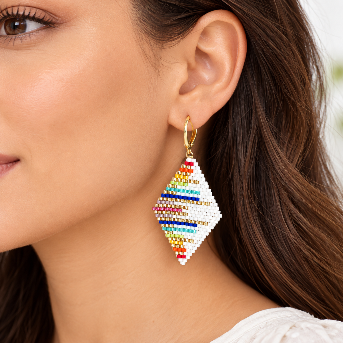 Aretes rombos colores