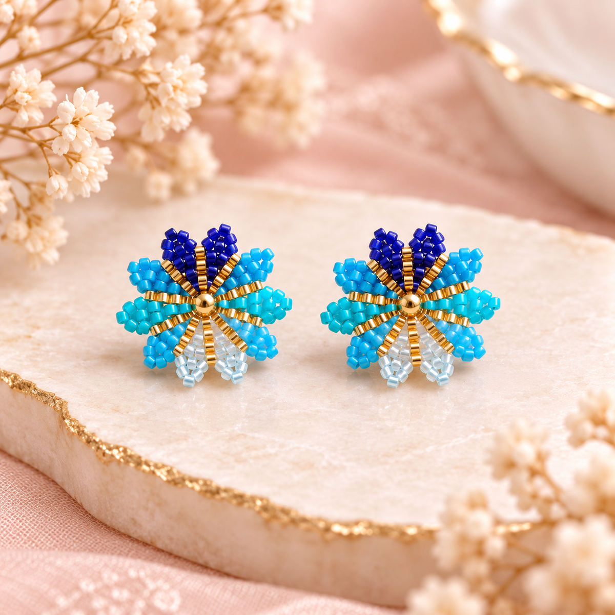 topos circulares azules