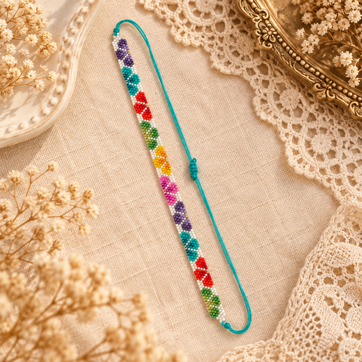 Tobillera floral