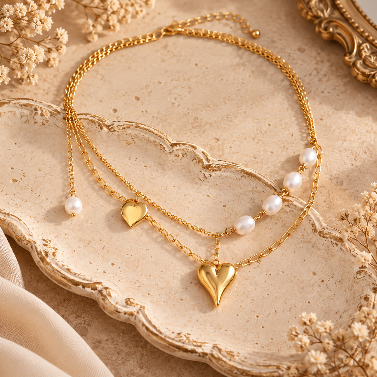 Collar semi corazón