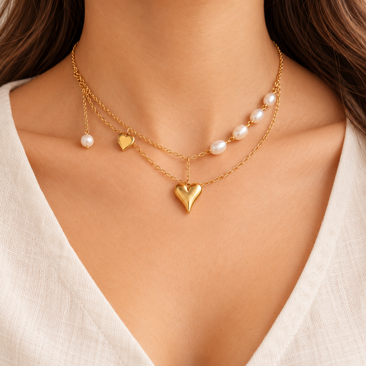 Collar semi corazón