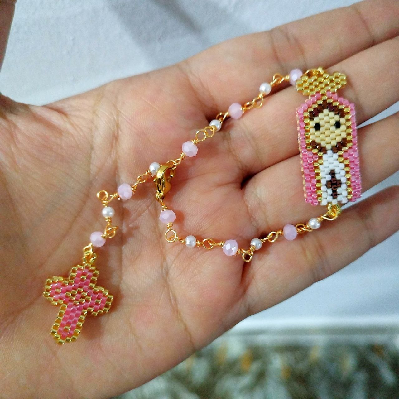 Pulsera Denario virgencita colores variados