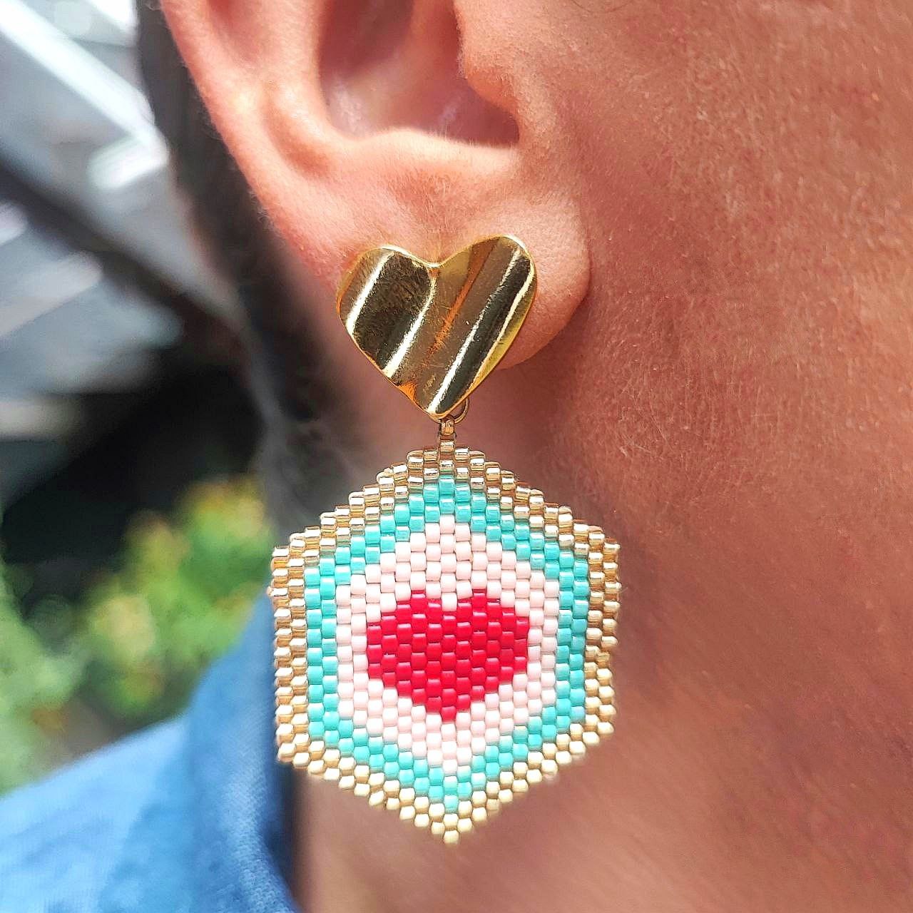 Maxi aretes corazones
