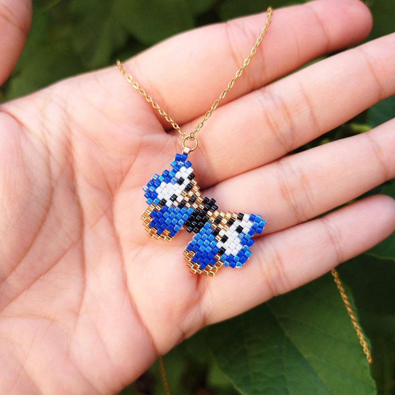 Collar mini mariposa blue