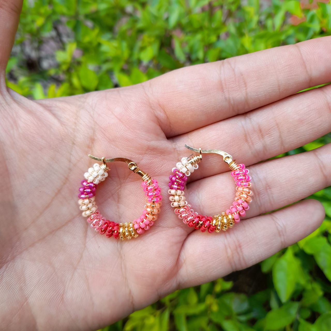 Candongas rosa miyuki