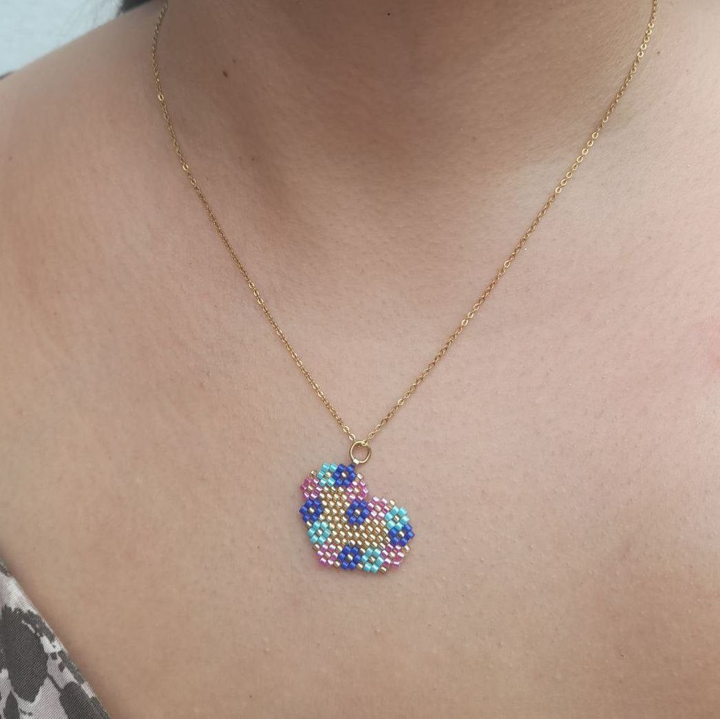 Collar corazon flor #2