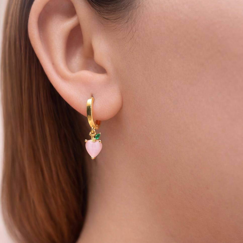 Aretes pendientes rosados