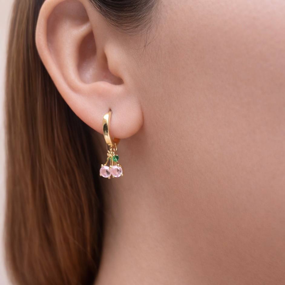 Aretes pendientes cereza