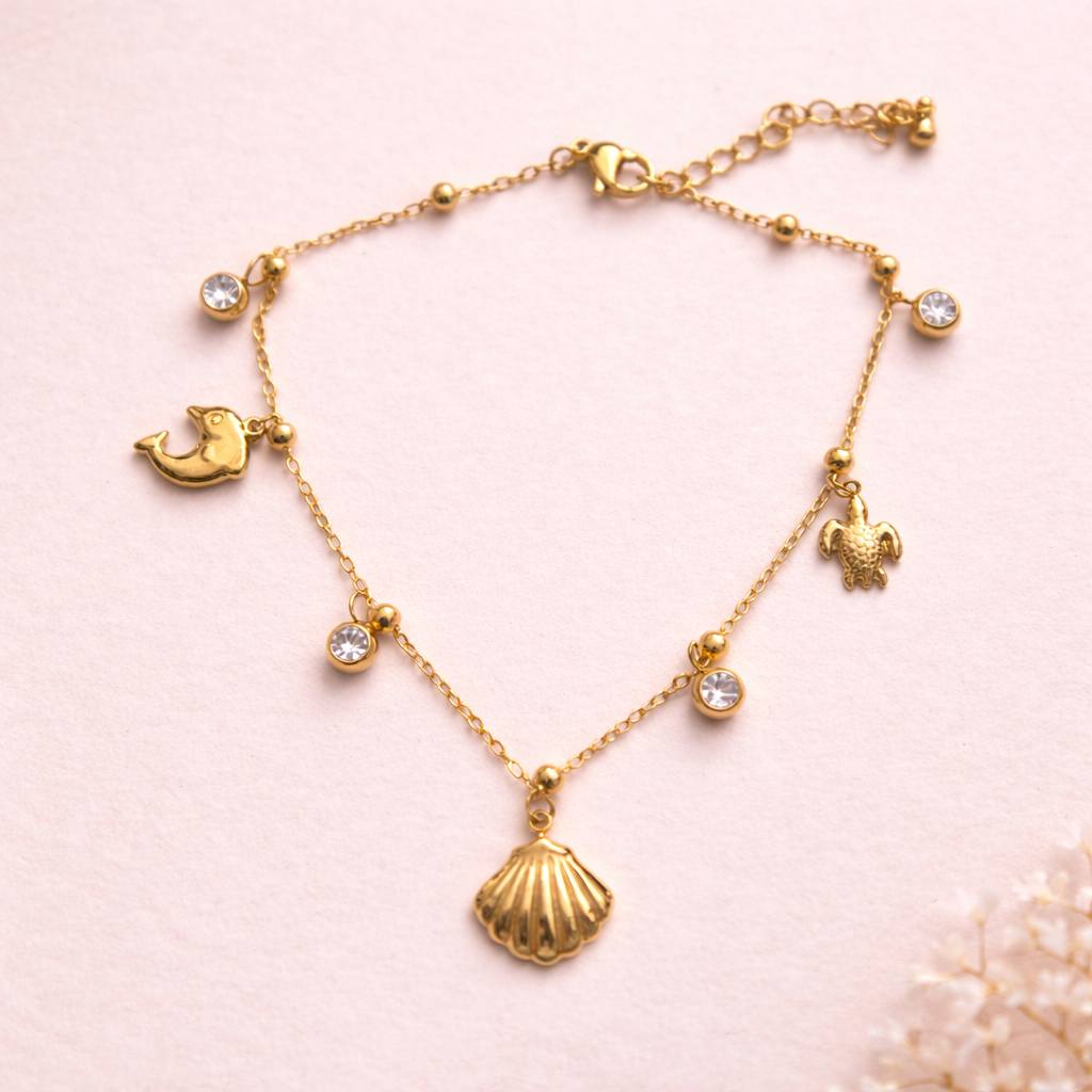 Tobillera Dorada mar