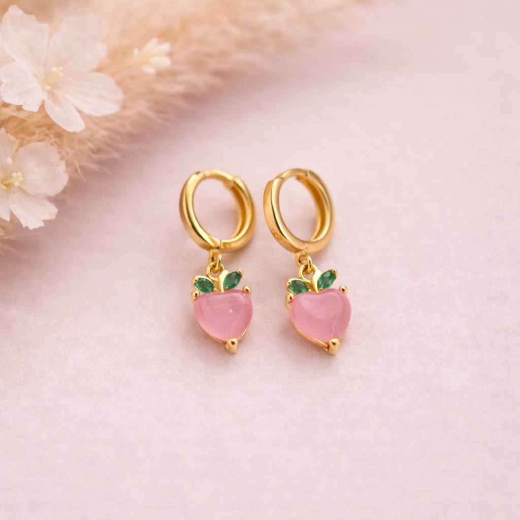 Aretes pendientes rosados