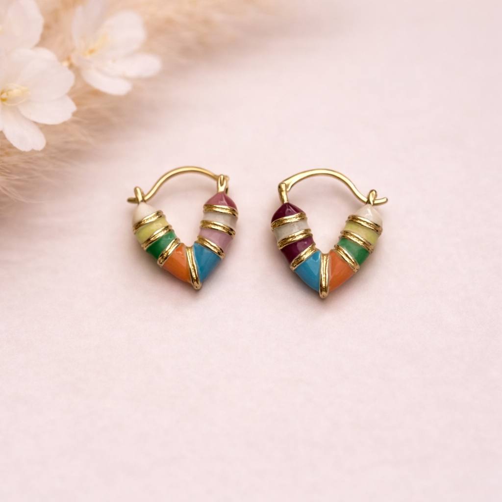 Candongas corazon colores