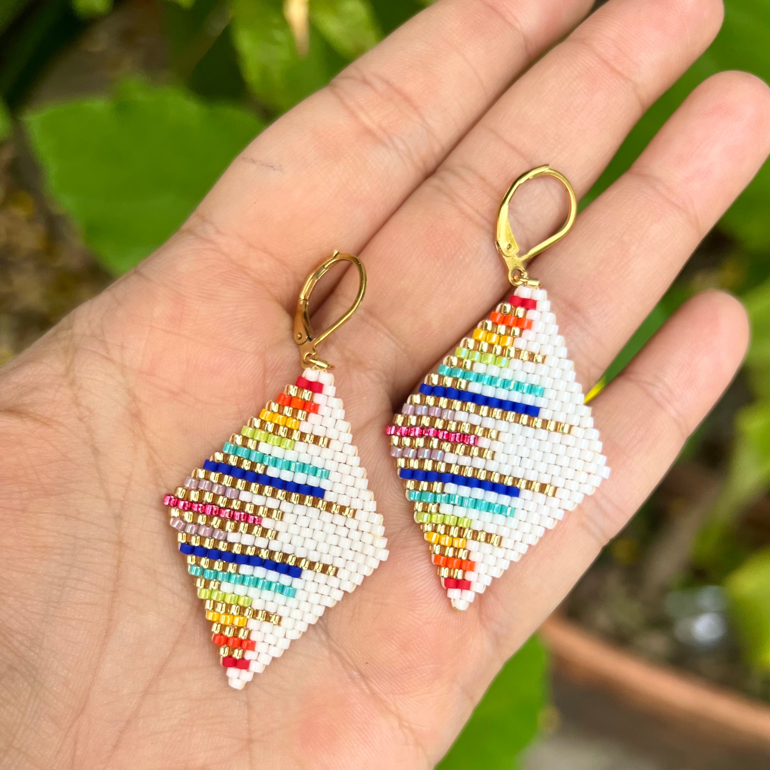 Aretes rombos colores