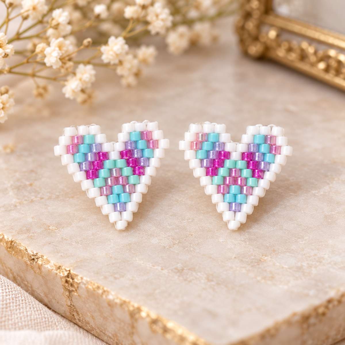 Topos corazones pastel
