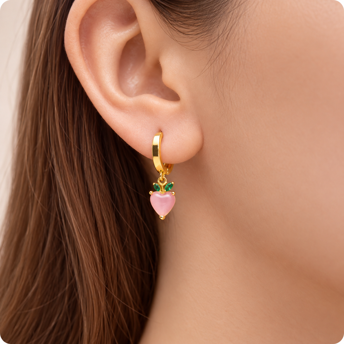 Aretes pendientes rosados