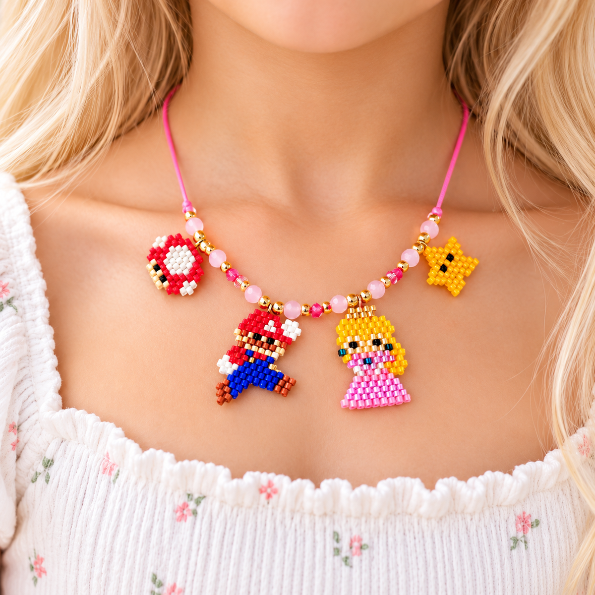 Collar princesa Mario Bros