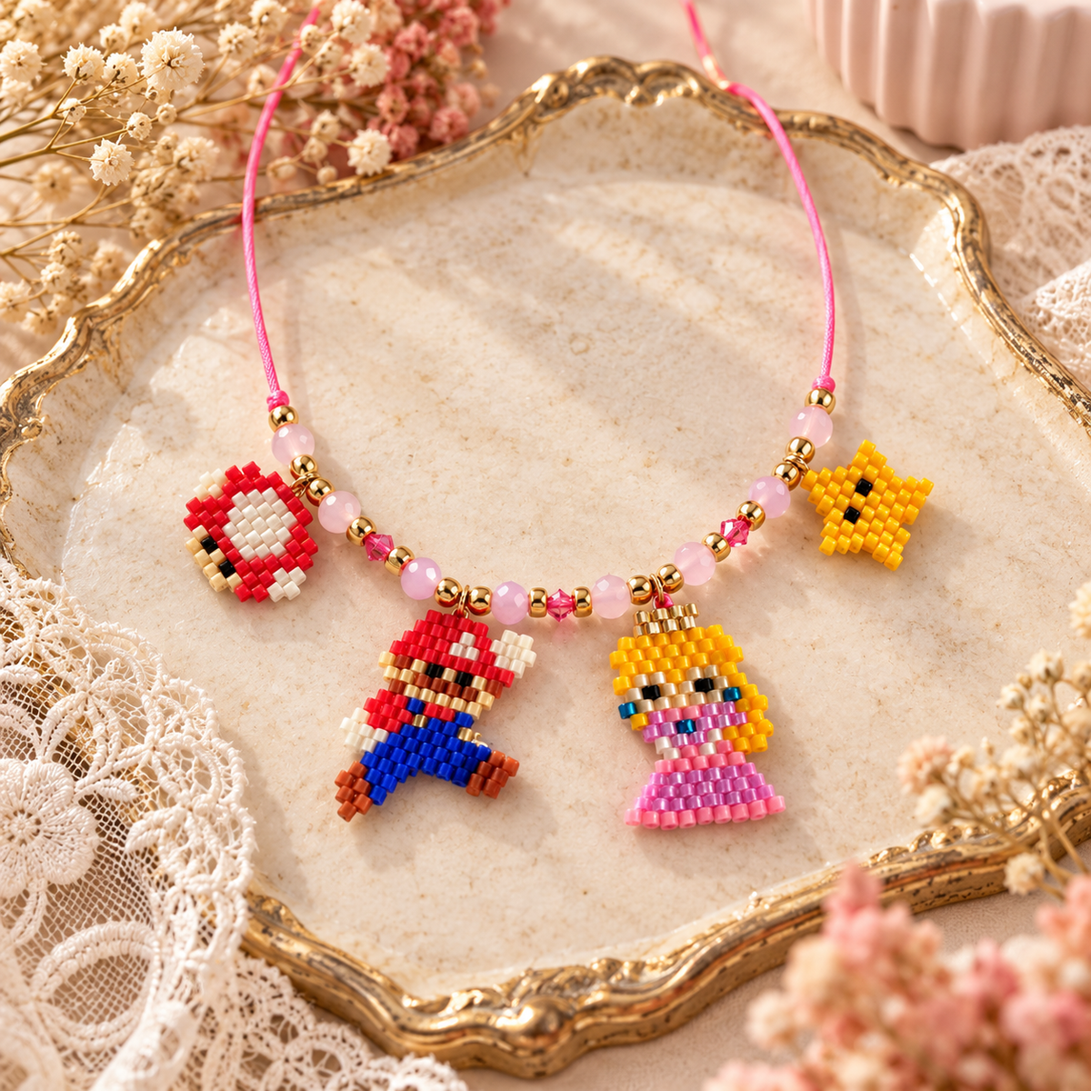 Collar princesa Mario Bros