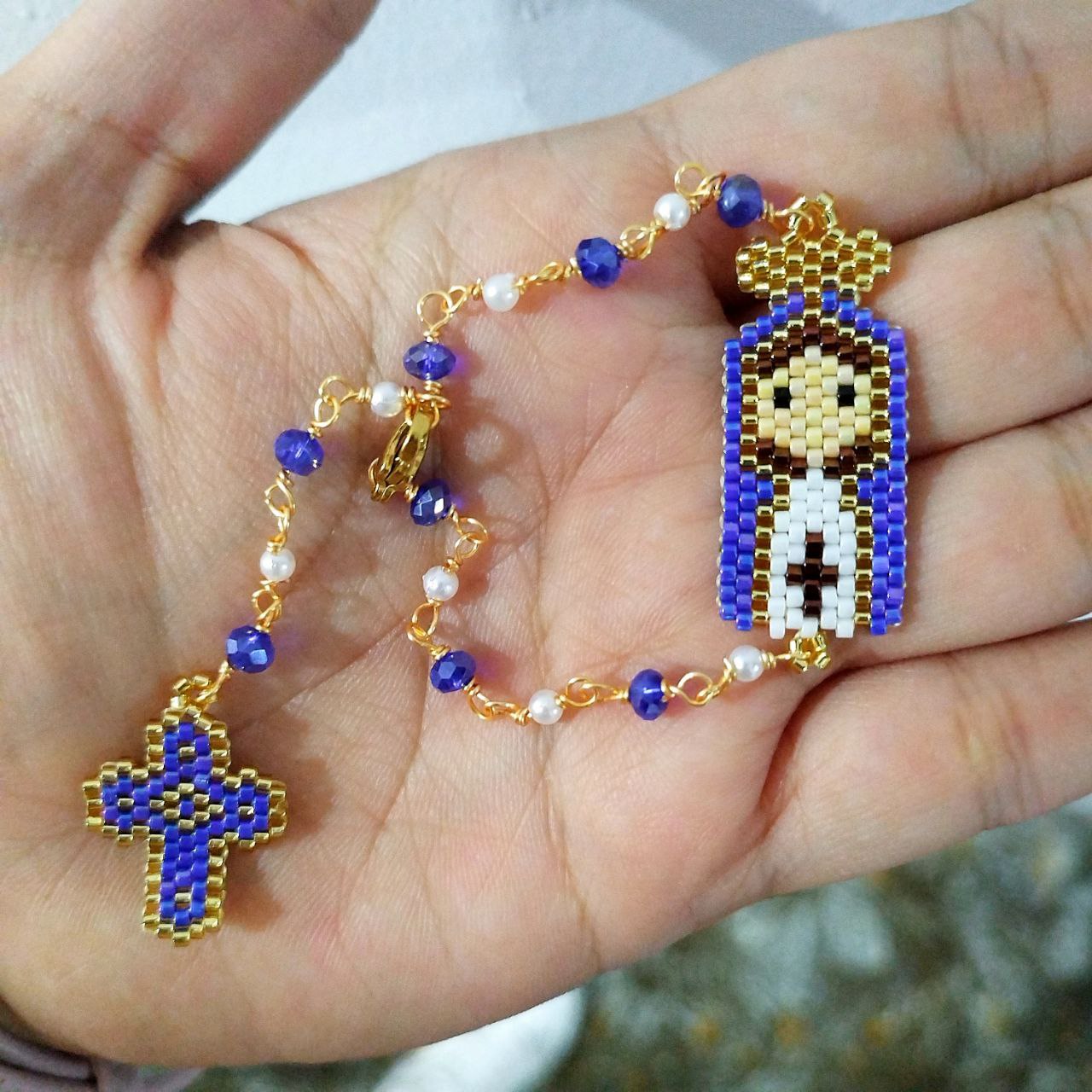 Pulsera Denario virgencita  colores variados