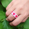 Anillo rosa corazones