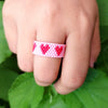 Anillo rosa corazones