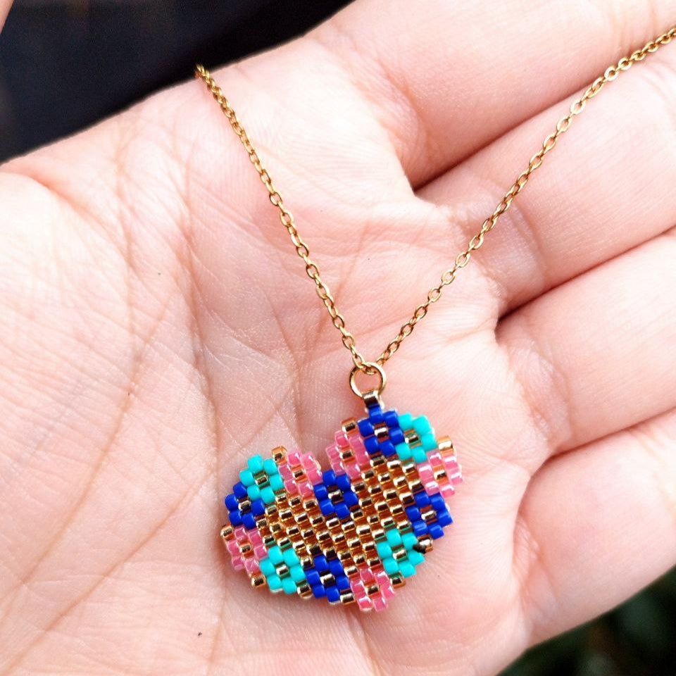 Collar corazon flor #2