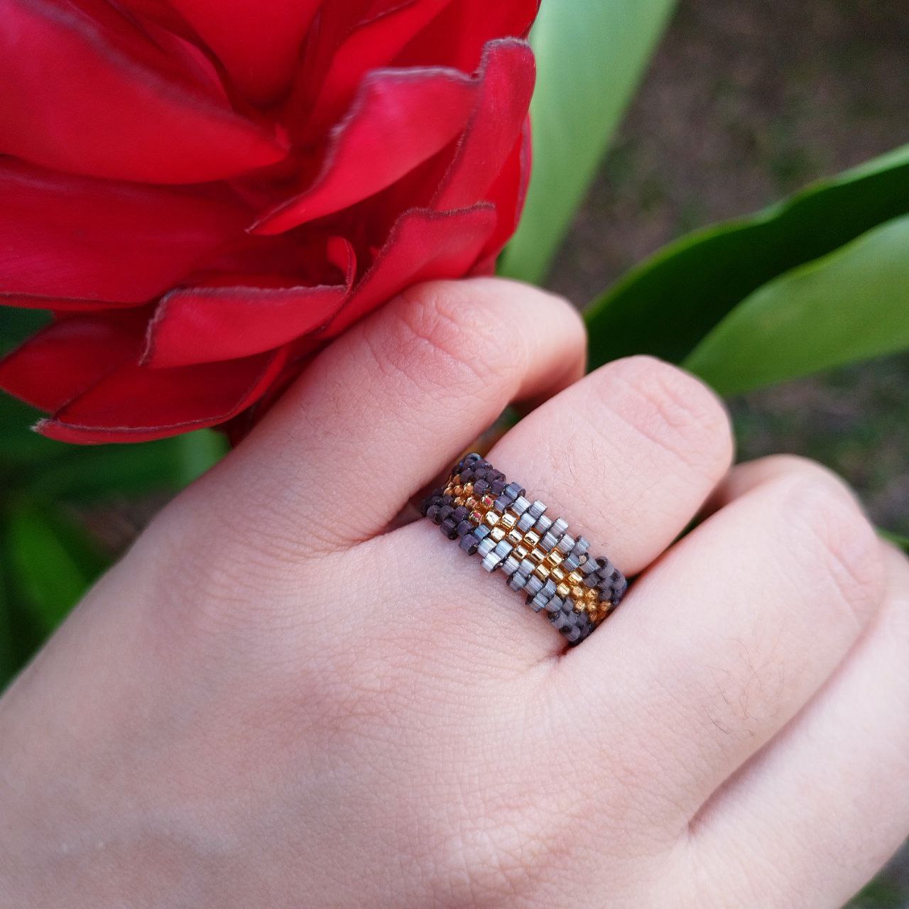 Anillo negro espejo